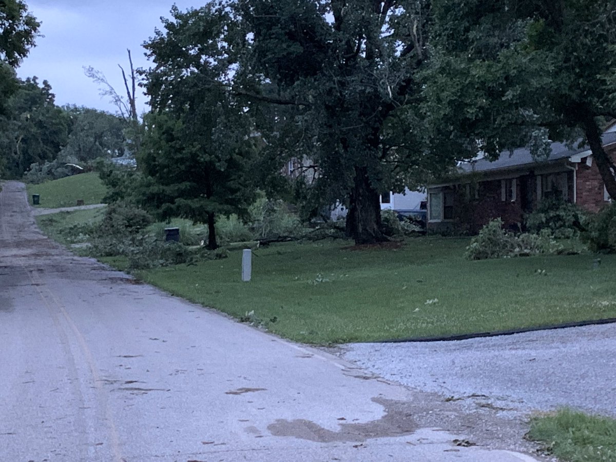 Storm damage from last nights tornado warning in Vanderburgh Co / Denzer Road.