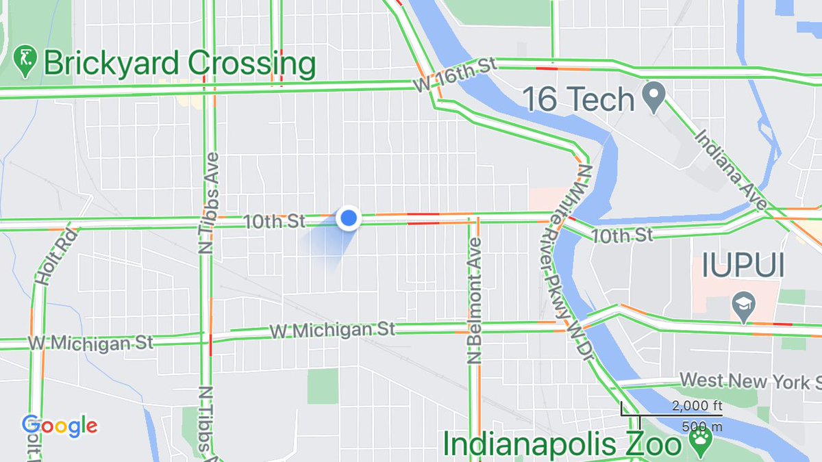 10TH ST between TIBBS & BELMONT: There's possibly 2 different crashes with  injuries on 10th St west of the White River (unknown if they're related). 10th St is open, but be careful driving around the emergency vehicles in the area