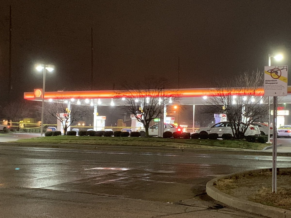 IMPD says the crime scene tape up at this Shell at Michigan & Westlane is part of investigation of triple shooting at The Retreat.