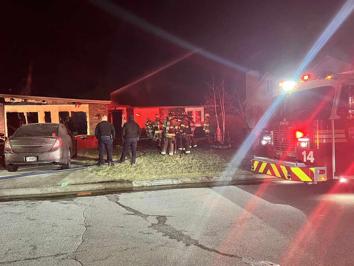 Fort Wayne firefighters responded to this home twice overnight - it's in the 6200 block of Post Brook Lane on the NE side. Neighbors helped 2 people evacuate the first time, no one was there when it rekindled  camera 