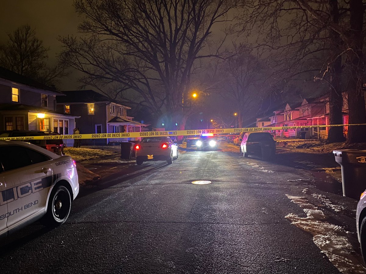 South Bend neighborhood at the scene of a triple shooting. Officials say all people are stable, but it's unclear what condition they're in