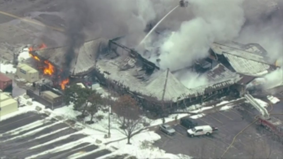 large fire at Denny's in Gary, Indiana