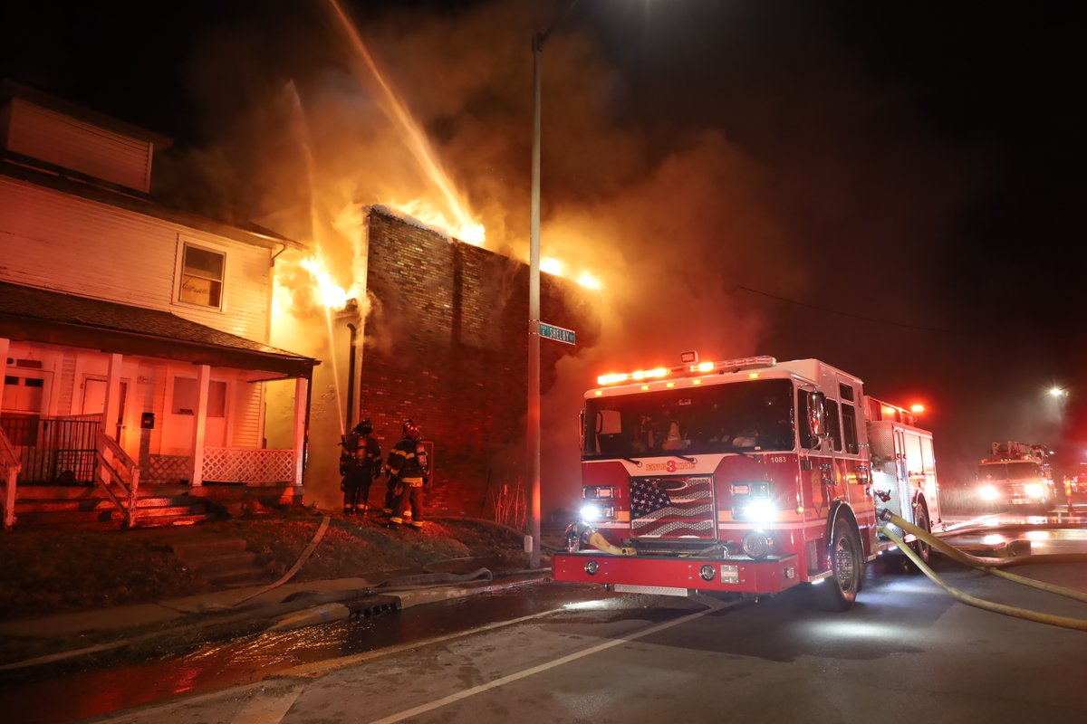 IFD Firefighters found heavy smoke and fire on arrival at 1852 Shelby Street with  live rounds of ammunition firing during efforts to make an attack on the fire.  Collapse of the roof & severely compromised structural integrity, prompts command to order defensive ops only