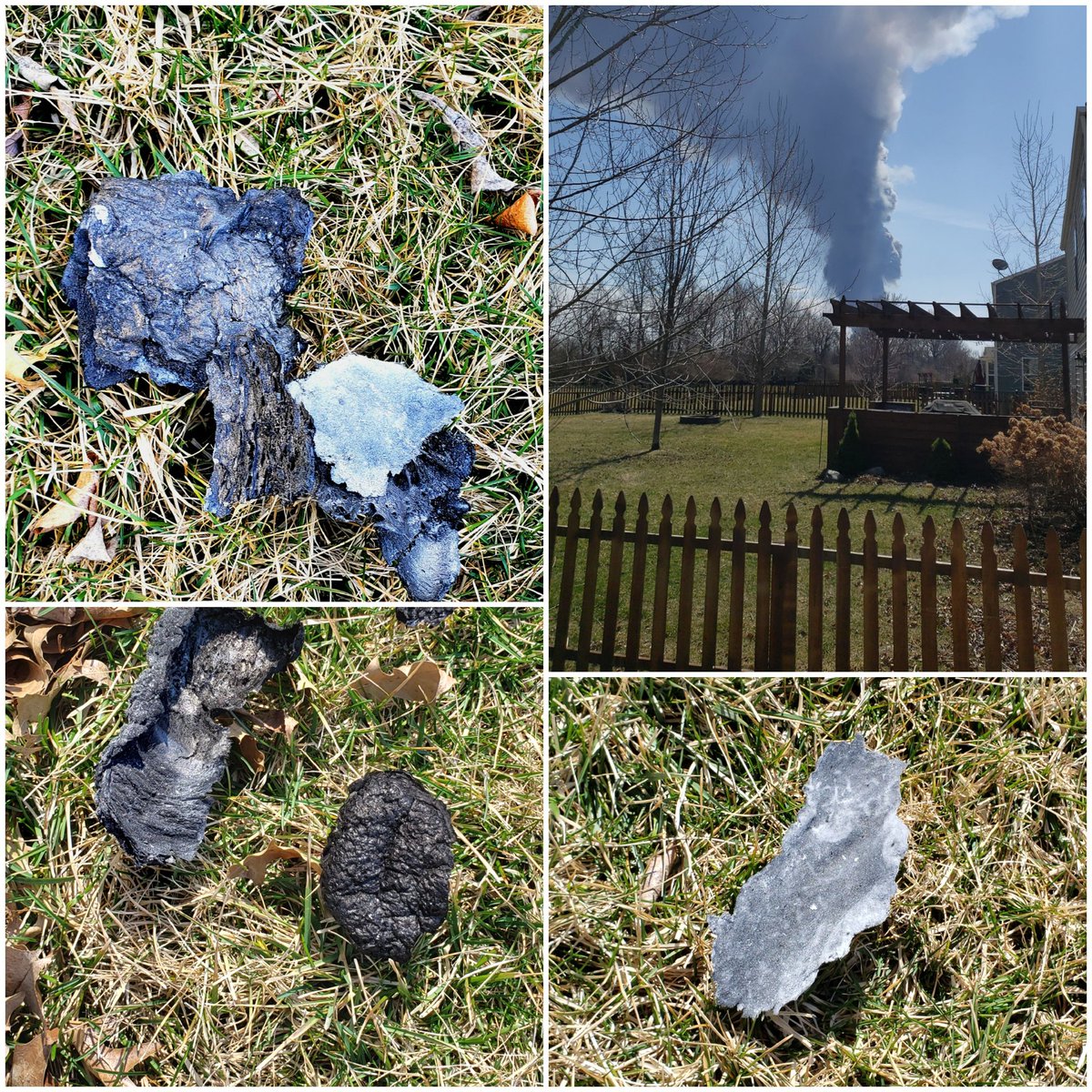 Debris in Avon from the distribution center fire in Plainfield