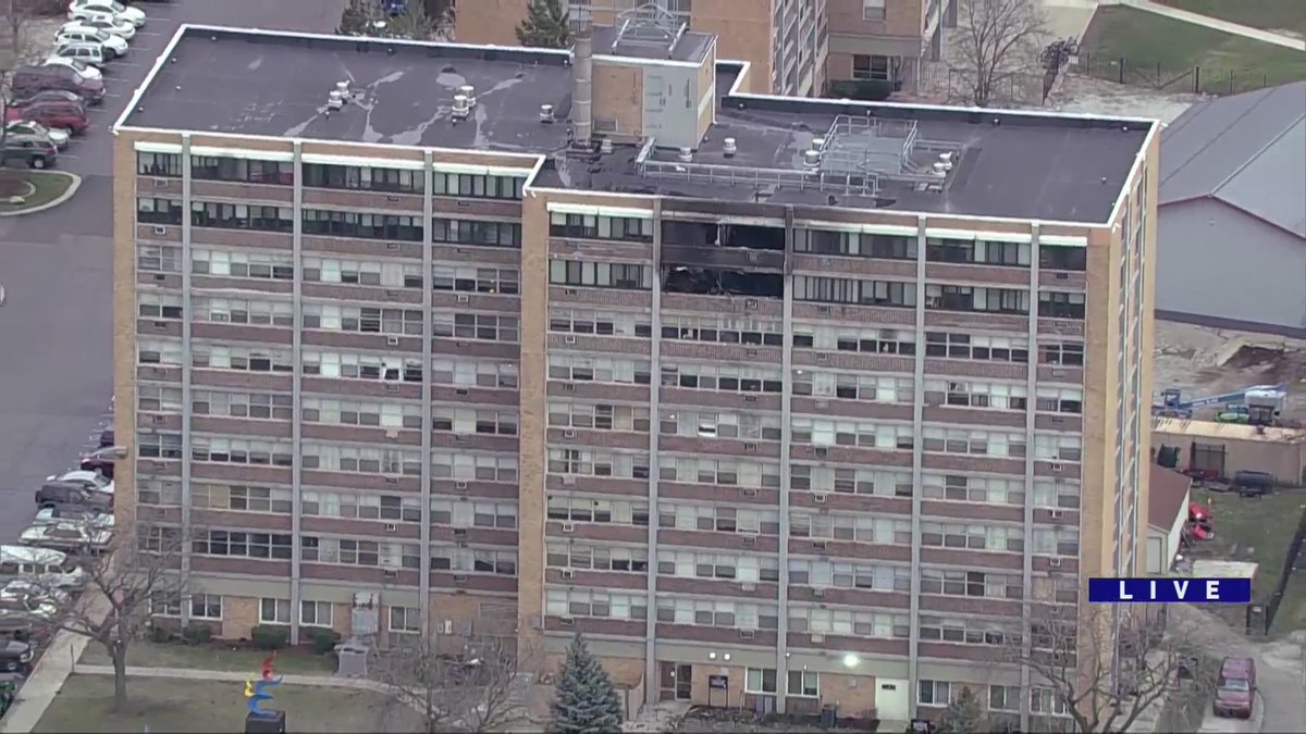 Earlier fire at Renaissance Towers Senior Housing (524 Michigan St) in Hammond, IN. Lake County Coroner on the scene