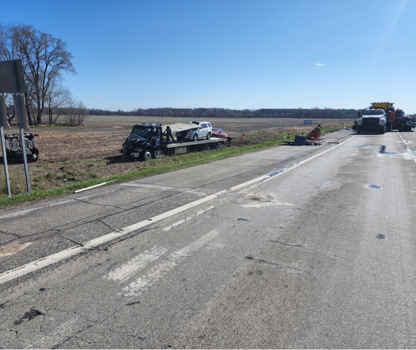 US 30 WB in Starke County crash involving a contracted crew collecting soil borings. The WB lanes remain closed for a crash investigation. 