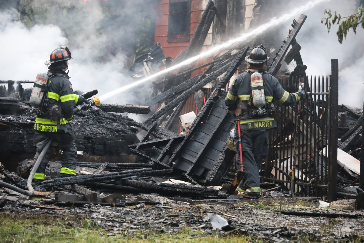 IFD Command ordered defensive operations at 36th and Illinois with  3 homes brought under control within 1 hour & 7 mins.  Both main fire homes were under renovation &amp; unoccupied.  The family of 4 &amp; dog were displaced after their home sustained heavy damage to the attic area