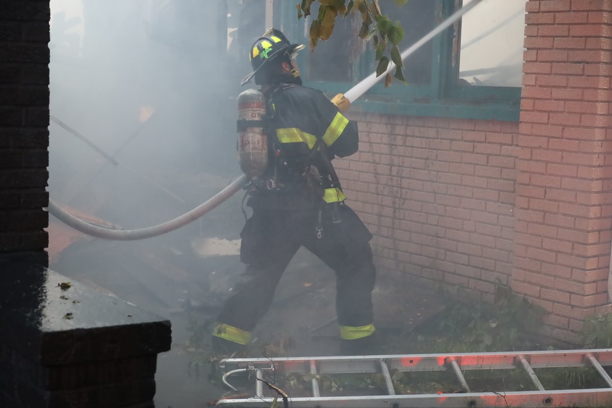 IFD Command ordered defensive operations at 36th and Illinois with  3 homes brought under control within 1 hour & 7 mins.  Both main fire homes were under renovation &amp; unoccupied.  The family of 4 &amp; dog were displaced after their home sustained heavy damage to the attic area