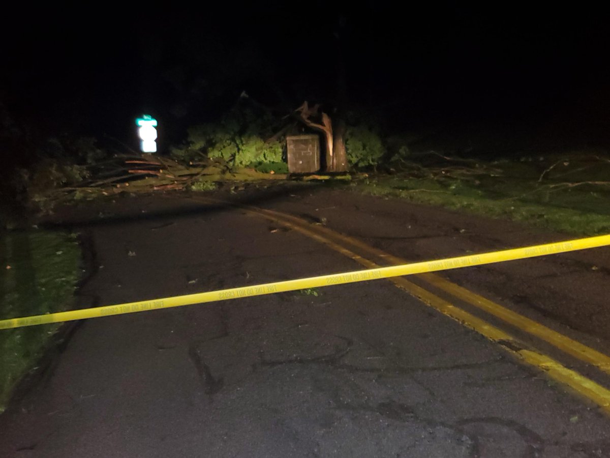 Power lines are blocking the entrance to the Briarwood Hills neighborhood in Fort Wayne.   the fire department has told residents not to leave their homes