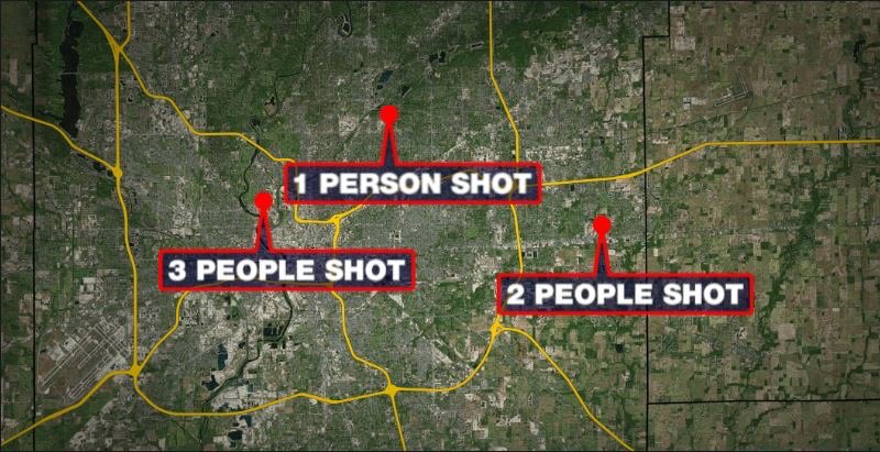 Overnight police there 6 people were shot in 3 different incidents. Including an  bystander shot in the leg and a minor.