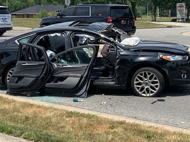 Lawrence police say two people were taken to the hospital after a two-vehicle crash in the 8300 block of East 56th Street. That's near the intersection of Glenn Road and 56th Street. At least one occupant was critically injured