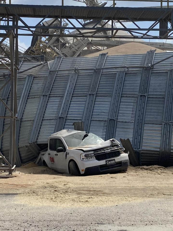Happened earlier today at the Anderson Grain facility in Delphi.  Thankfully, all employees are accounted for & no injuries are reported.  This morning, there was also a fire at this facility