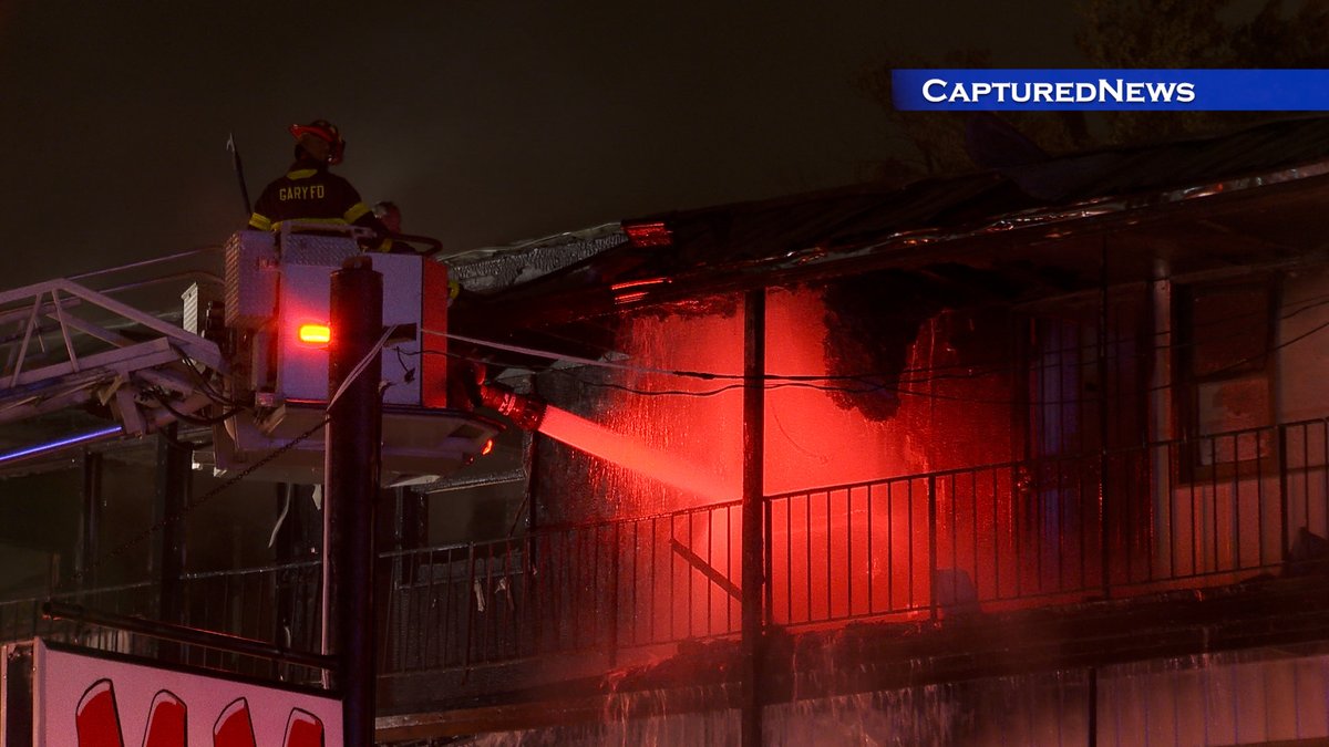 GARY, IN: Rescues were made as firefighters battled an extra-alarm fire in the 600 blk of West Ridge Road Thursday night. Aerial canon along with a deck gun and multiple hand lines were used to battle the blaze. 