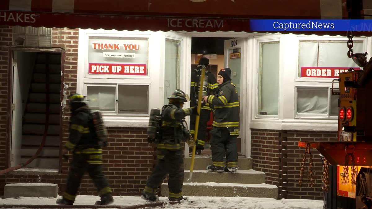 WHITING, IN: Fire fighters remain on scene in the 1700 block of 119TH after responding to a working fire. Frigid 1 Degree temps at time of call. 