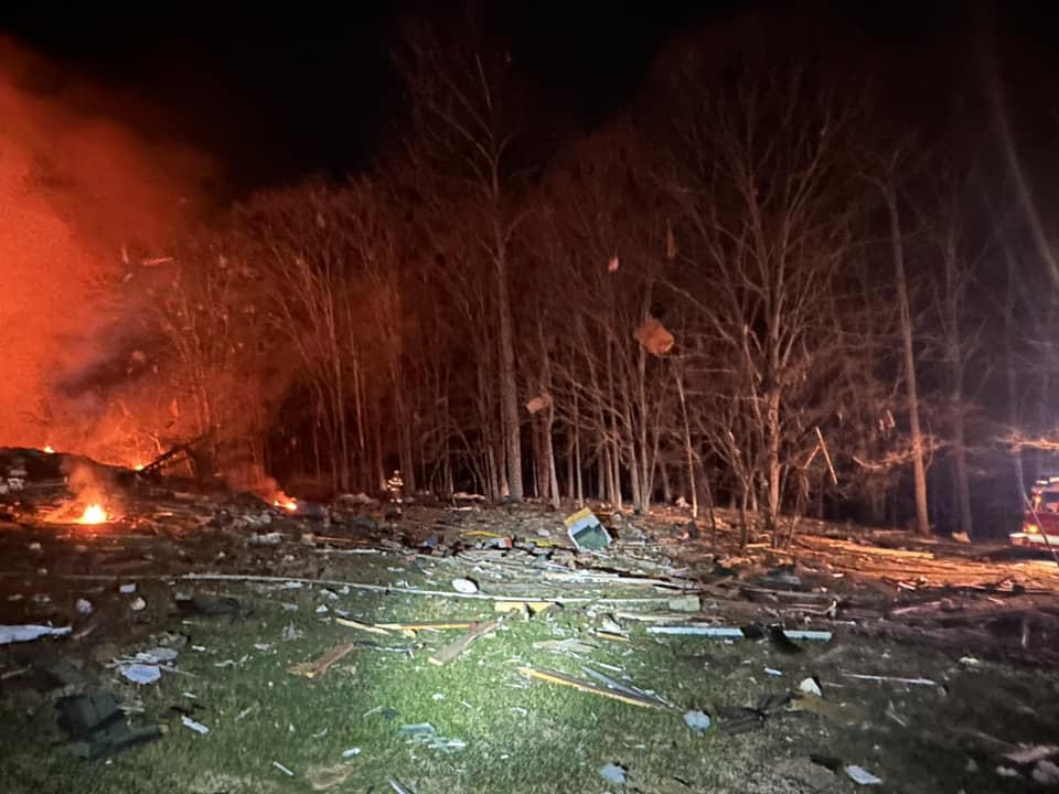 Indiana State Fire Marshal's office tells the homeowner is unaccounted for. Search will resume tomorrow.  it appears to be an LP (liquid petroleum) gas explosion. Indiana State Fire Marshal investigating after a house in Southern Indiana exploded this evening. The blast damaged homes 1/2 mile away and could be heard up to 10 miles away, per state police