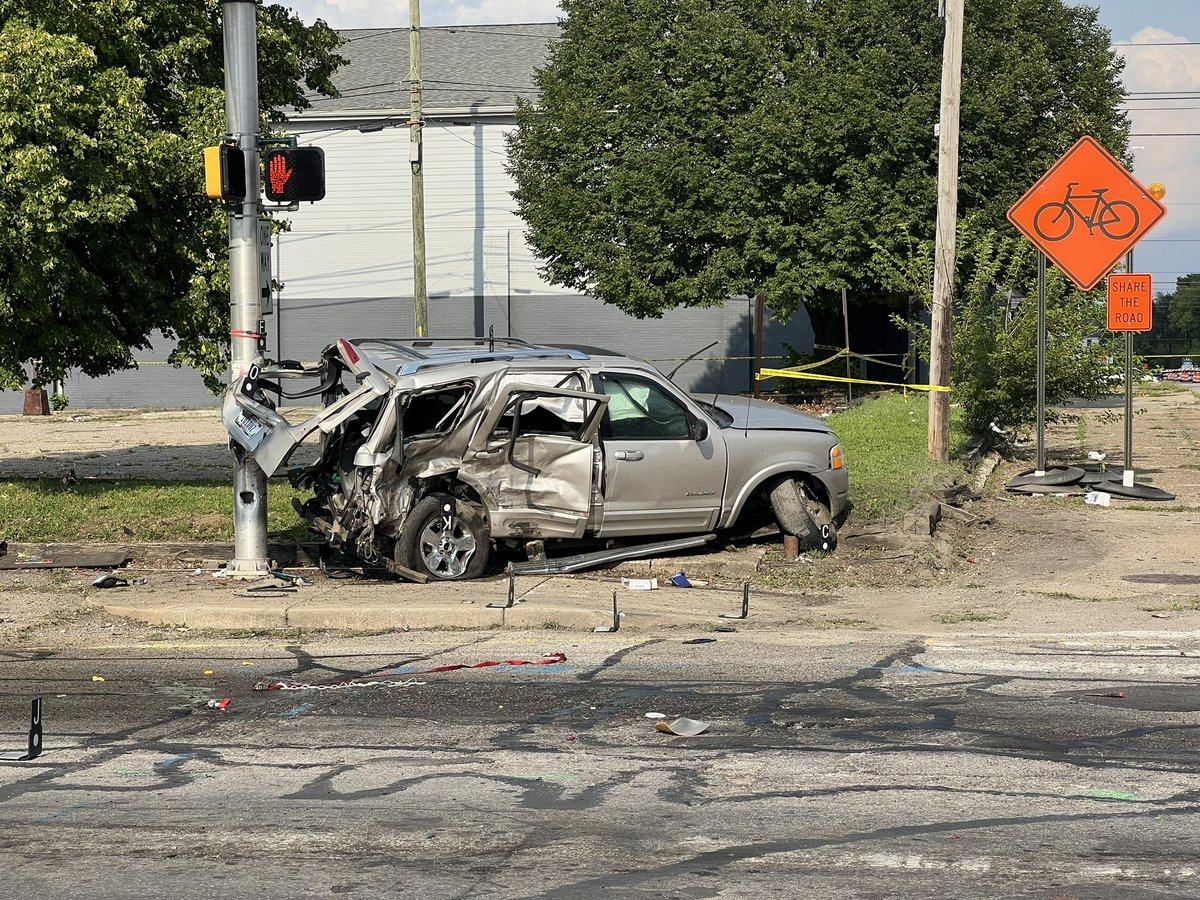 Police have arrested 27-year-old Tramayne Harris for his role in this crash. He was driving the silver Dodge Hellcat. His preliminary charges listed in the police report indicate he was under the influence when the crash happened.  crash at New York Street and State Ave on Indy's near east side. 6 children and 2 adults injured. 3 kids are critical and the others are stable. Both adults are stable also. Crash investigators are on scene