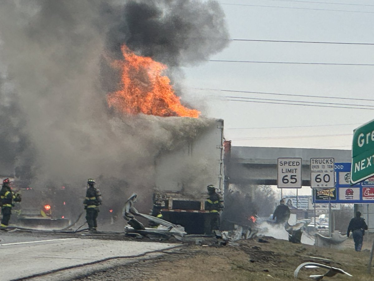 ISP confirms one person was killed in the crash on I-65 that left a semi engulfed in flames for over 20 minutes near Southport Road.