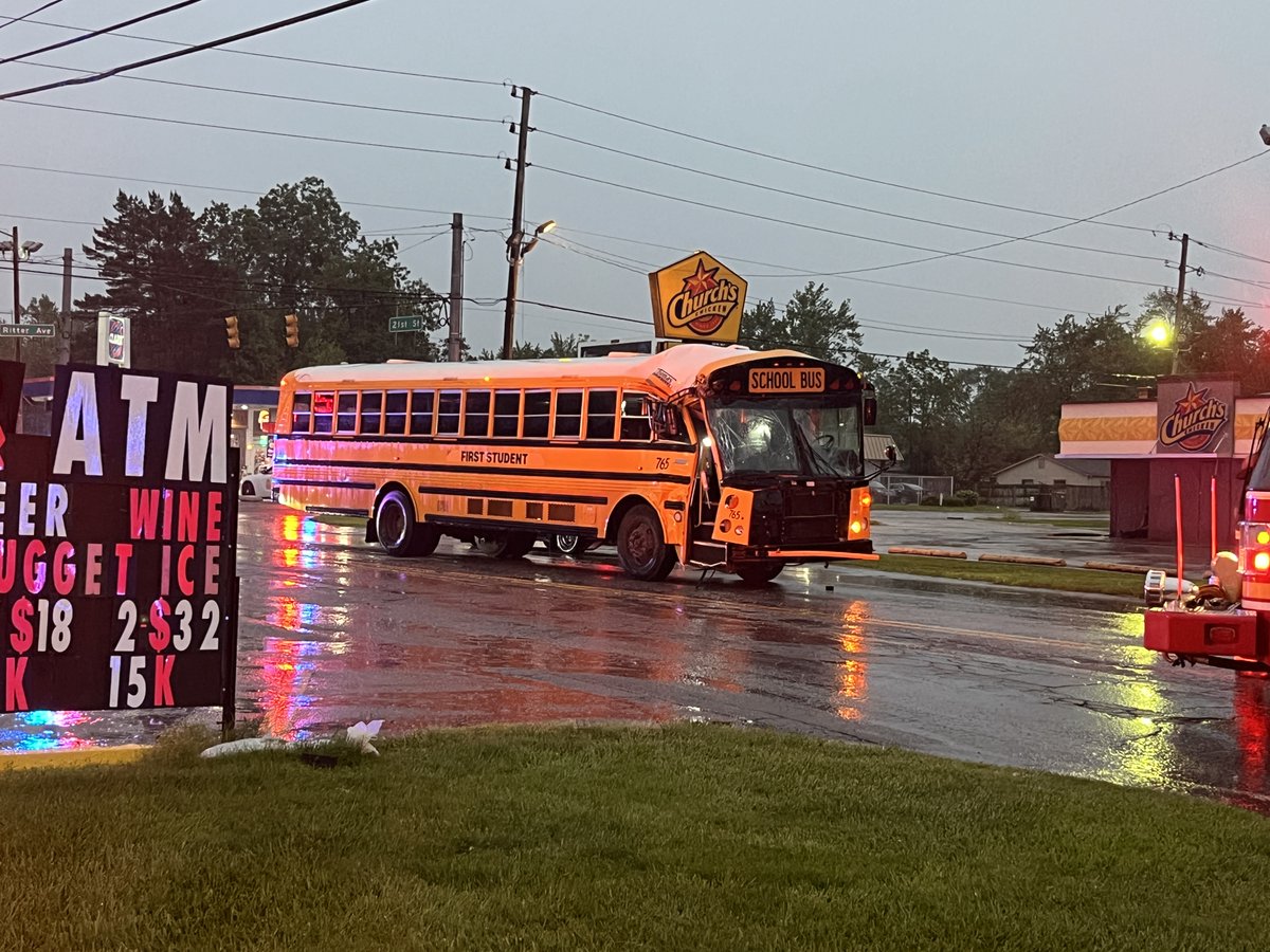 IMPD says no serious injuries were reported after a crash involving a school bus this morning near North Ritter Avenue and East 21st Street.: 