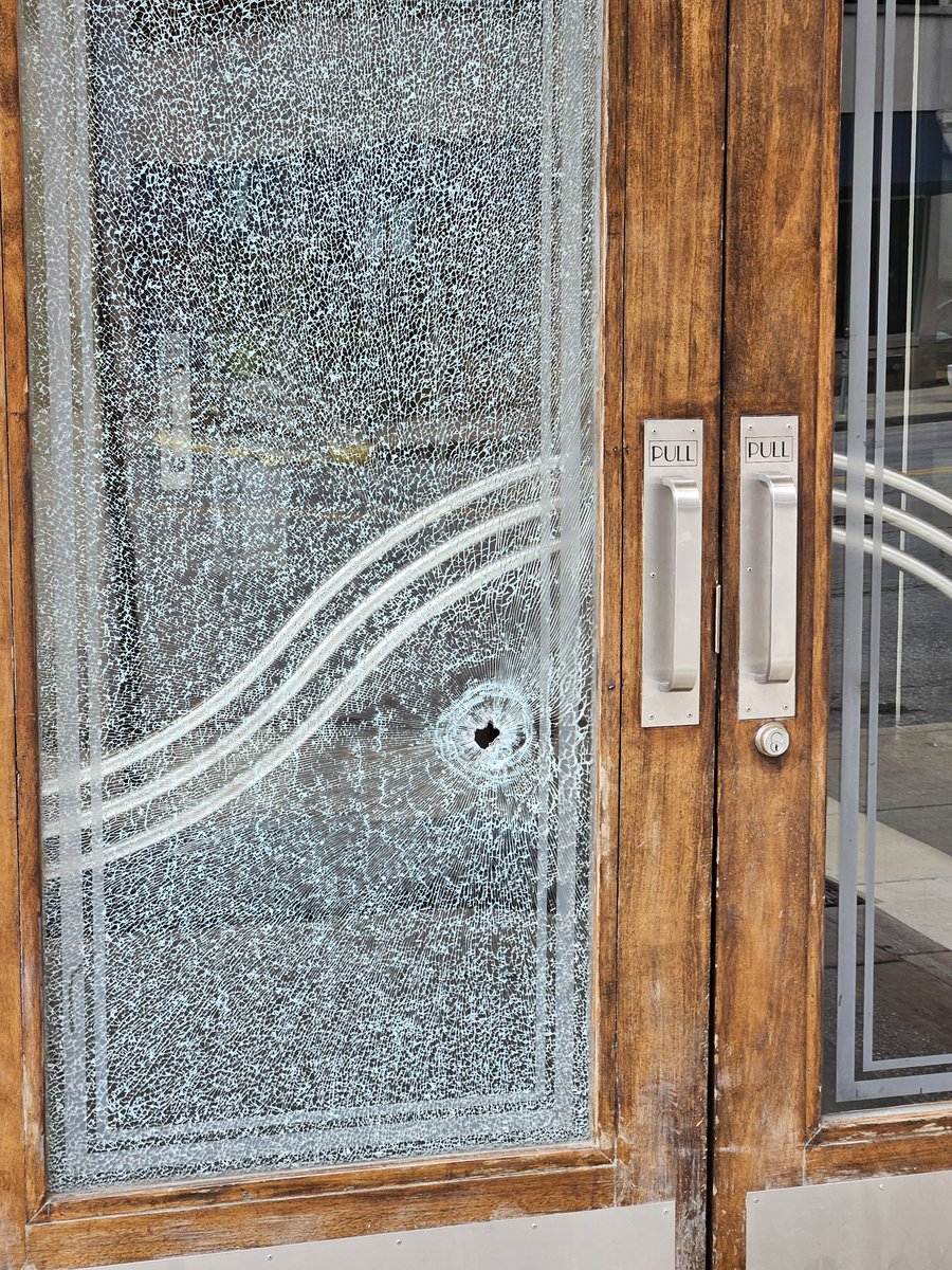 Shots fired downtown early this morning.  one person was hit along with at least 2 businesses. A person shot in the area of 14 E Washington Street. When officers got there they didn’t find anyone, but a short time later an adult male victim showed up to the hospital from this scene. 
This morning police and residents have found multiple shell casings and bullet holes in Oceanaire and Starbucks.