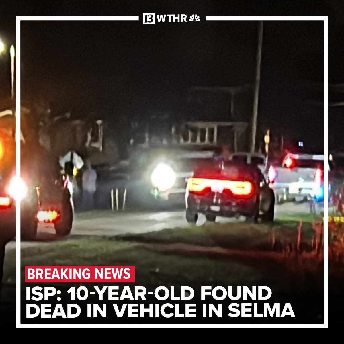 Indiana State Police say the child was found inside the vehicle Thursday evening in Selma, Indiana, about four miles east of Muncie