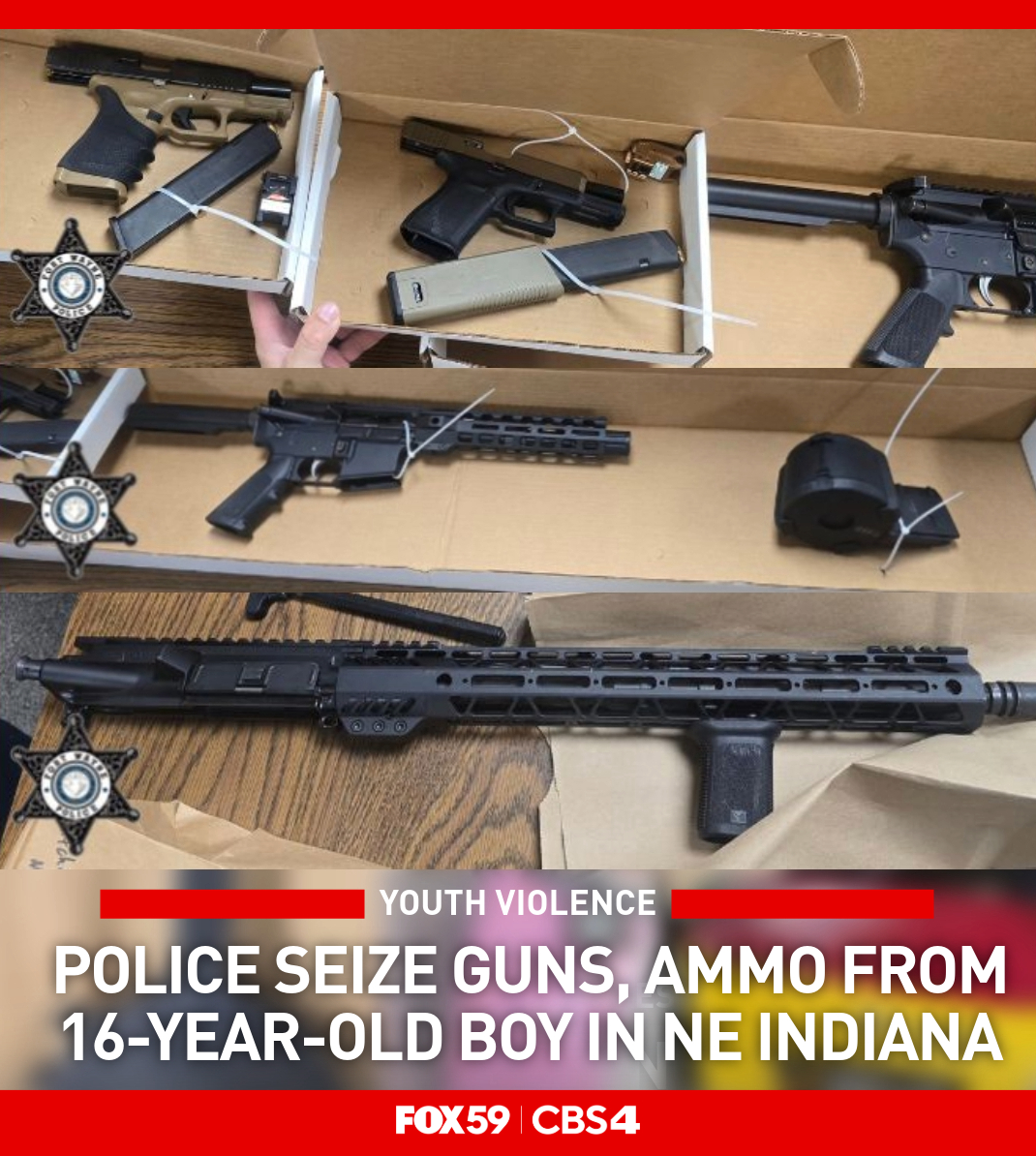 Fort Wayne police say a recent investigation ended with officers confiscating multiple weapons from a teenage boy