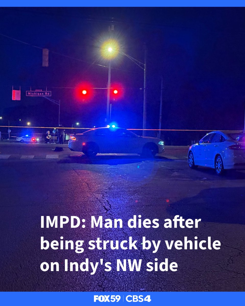 An investigation is underway after a man was struck and killed by a car on Indy's northwest side Saturday night