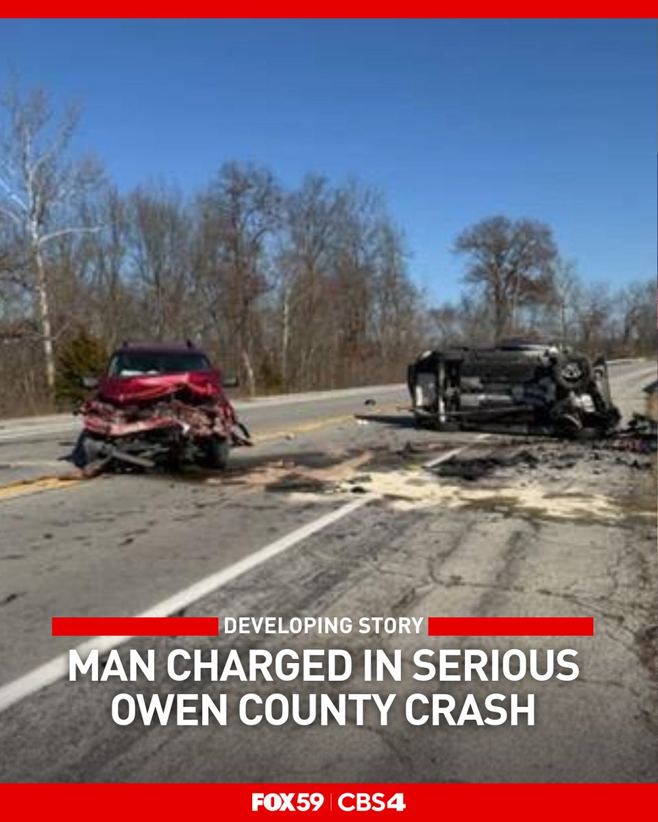 A man charged in an Owen County crash had been drinking and never received a driver's license, police say. Two people were seriously hurt