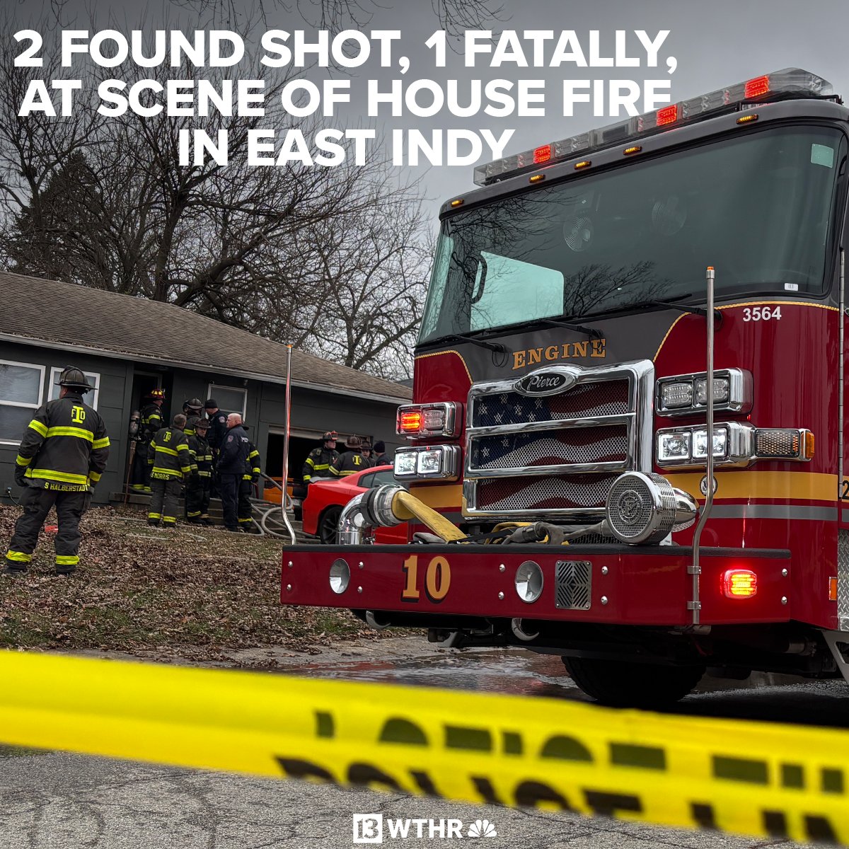 IFD crews responded to the report of a fire in the 3700 block of Audubon Road, near 38th and North Arlington Avenue. When firefighters arrived on scene, they found two adults who were shot