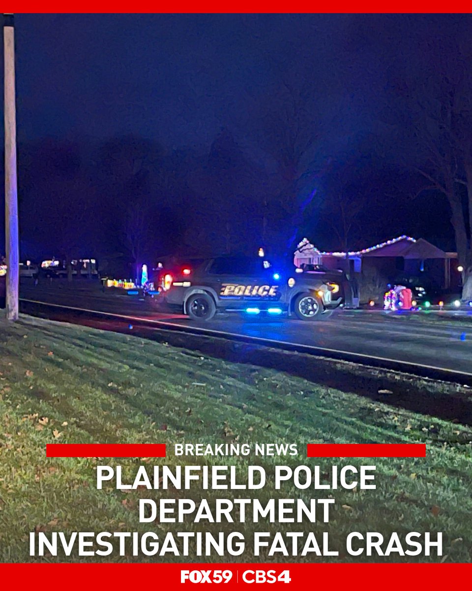 The Plainfield Police Department is investigating a fatal crash that occurred Saturday evening. The crash happened near the intersection of County Roads 100 South and 1050 East