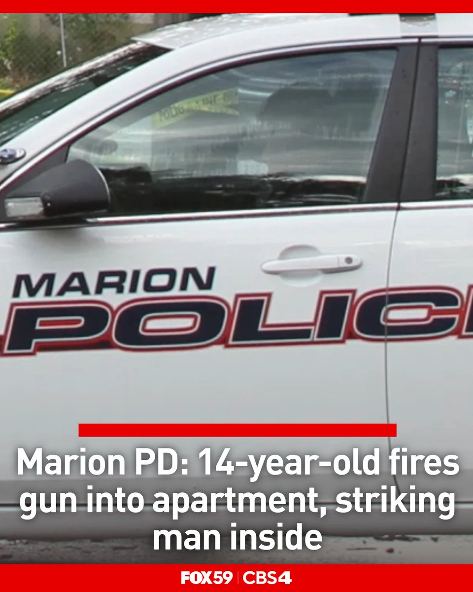 A 14-year-old boy was arrested after allegedly firing a gun into an apartment window and striking a man inside in Marion Saturday night