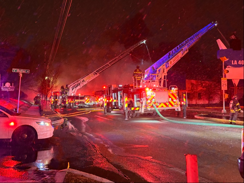 IFD working a fire at E. Washington St. and Butler Ave.