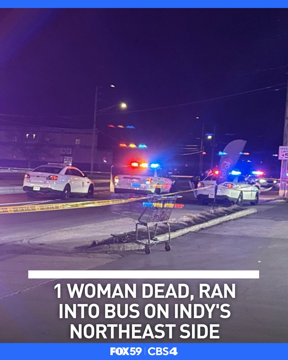A woman is dead after running into a bus on the northeast side of Indianapolis.