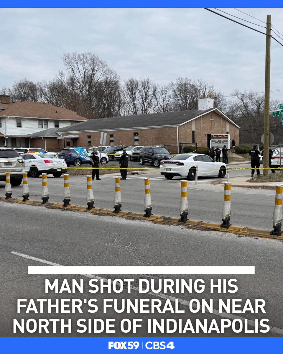 A man was shot during his father's funeral on the near north side of Indianapolis on Saturday.