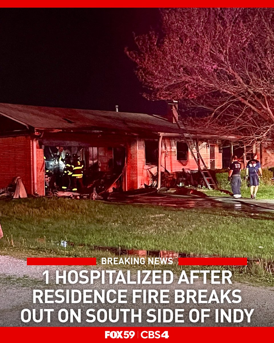 A person was hospitalized after a residence fire broke out on the south side of Indianapolis Saturday night. The fire produced heavy smoke that was visible from at least a mile away