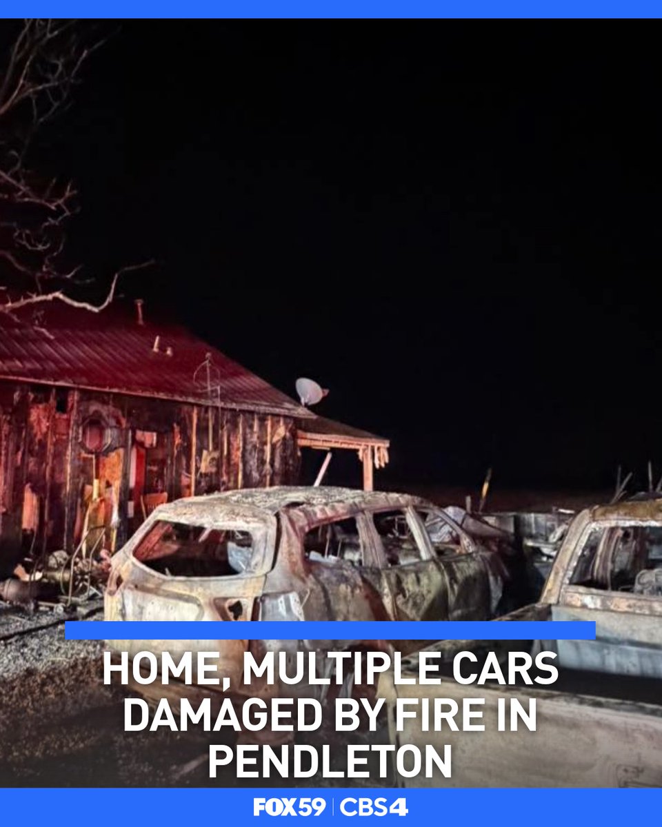 A home, garage and multiple cars were damaged by a fire in Pendleton. No civilians or firefighters were injured by the blaze