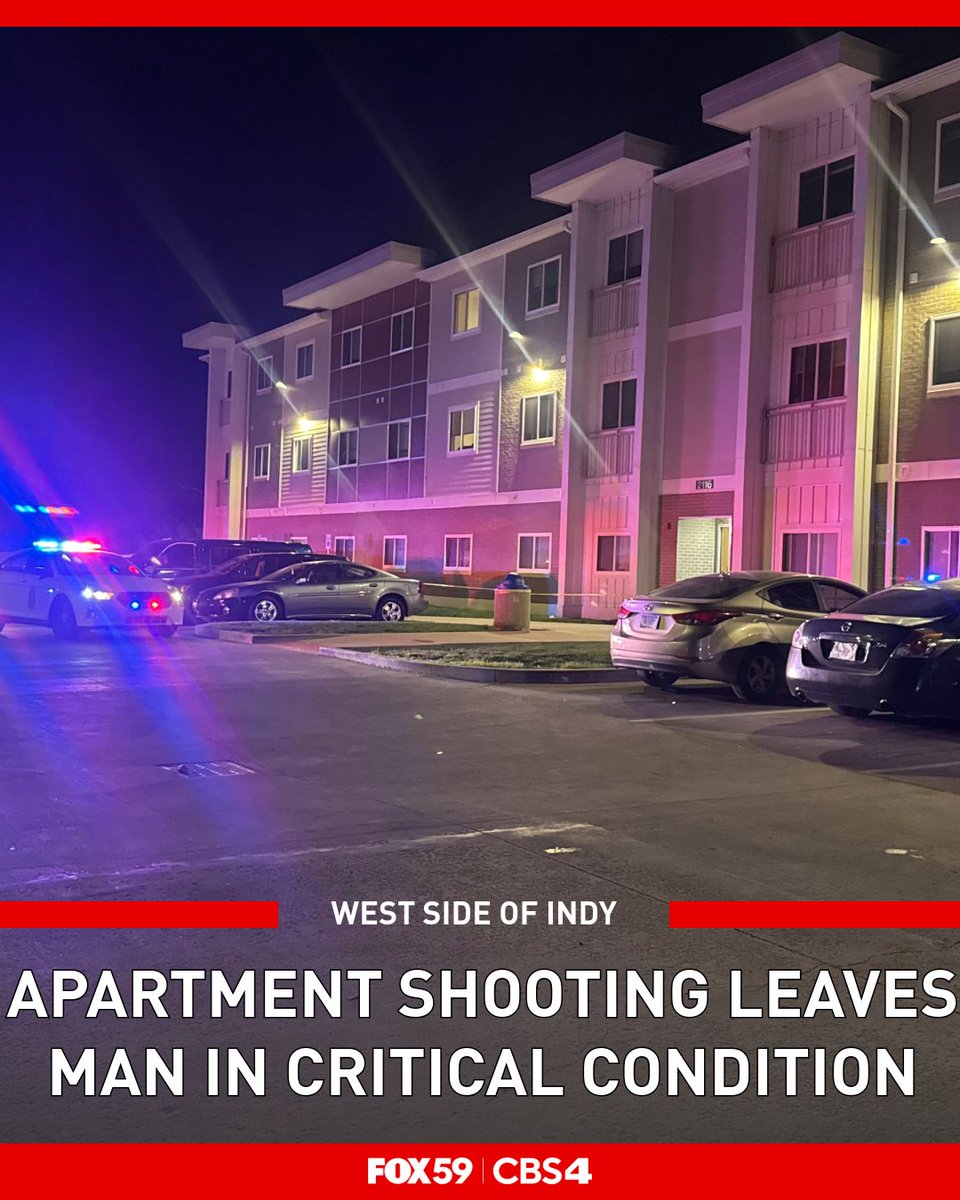A man is in critical condition following a shooting at an apartment complex on the west side of Indy.