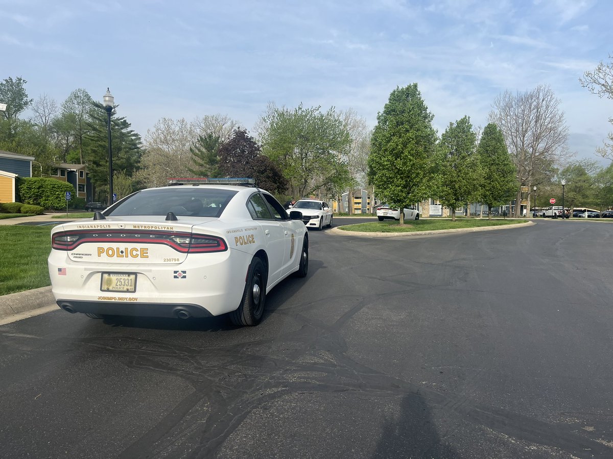 Scene of a shooting at Deer Cross Apartments on the Far West side of Indianapolis. One person is in critical condition
