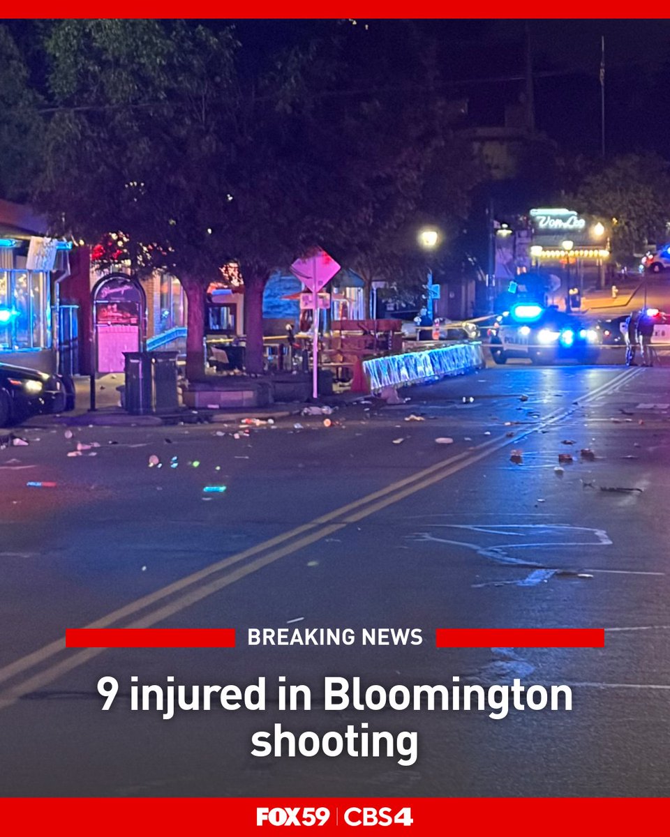 An investigation is underway after at least nine people were hurt in a shooting in Bloomington Sunday morning