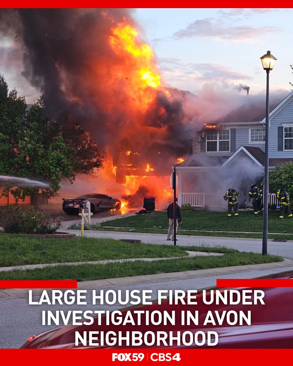 Avon firefighters responded to a large house fire within a residential area. The cause is under investigation.