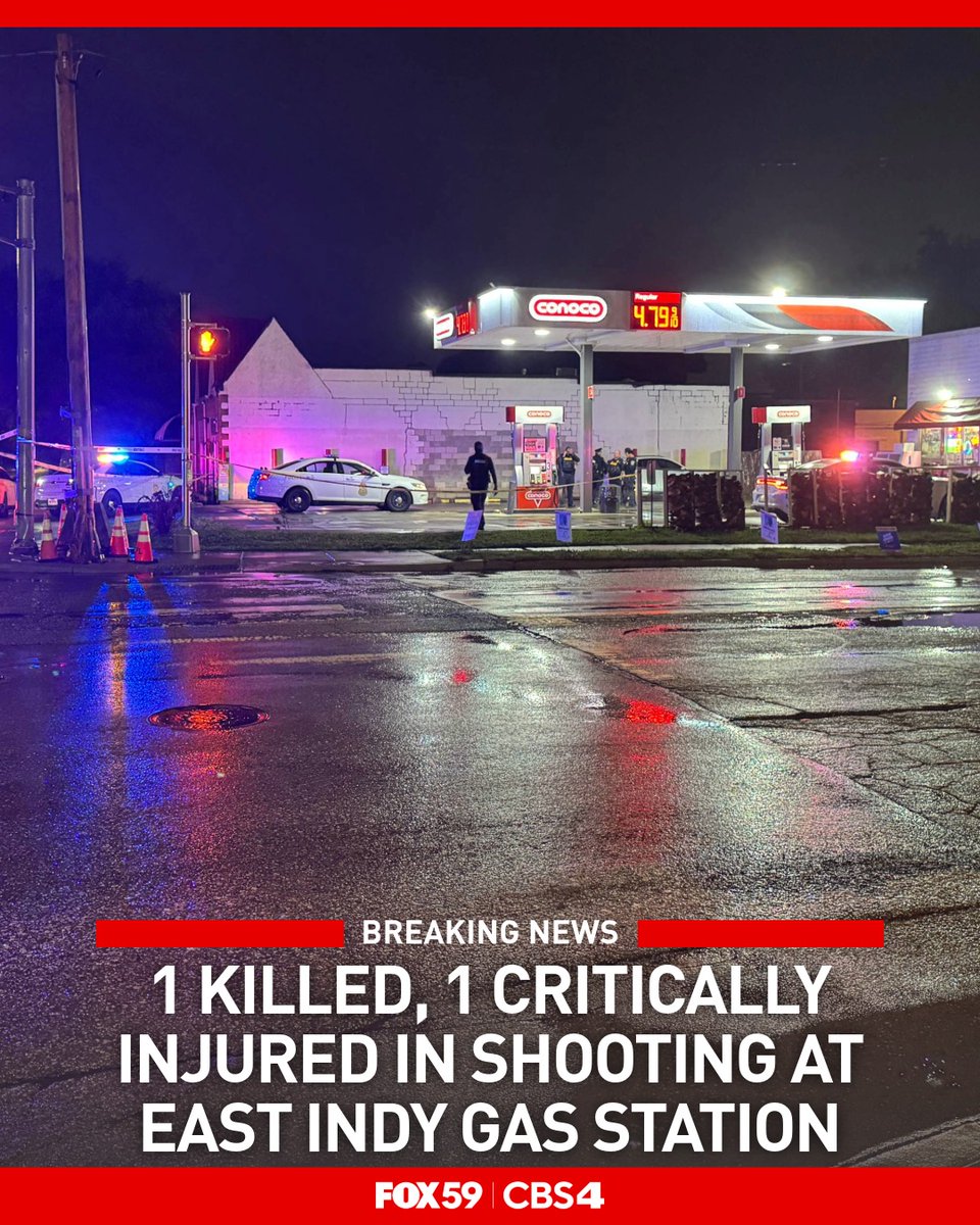 One person was killed and another was critically injured in a shooting at a gas station on the east side of Indianapolis Tuesday night