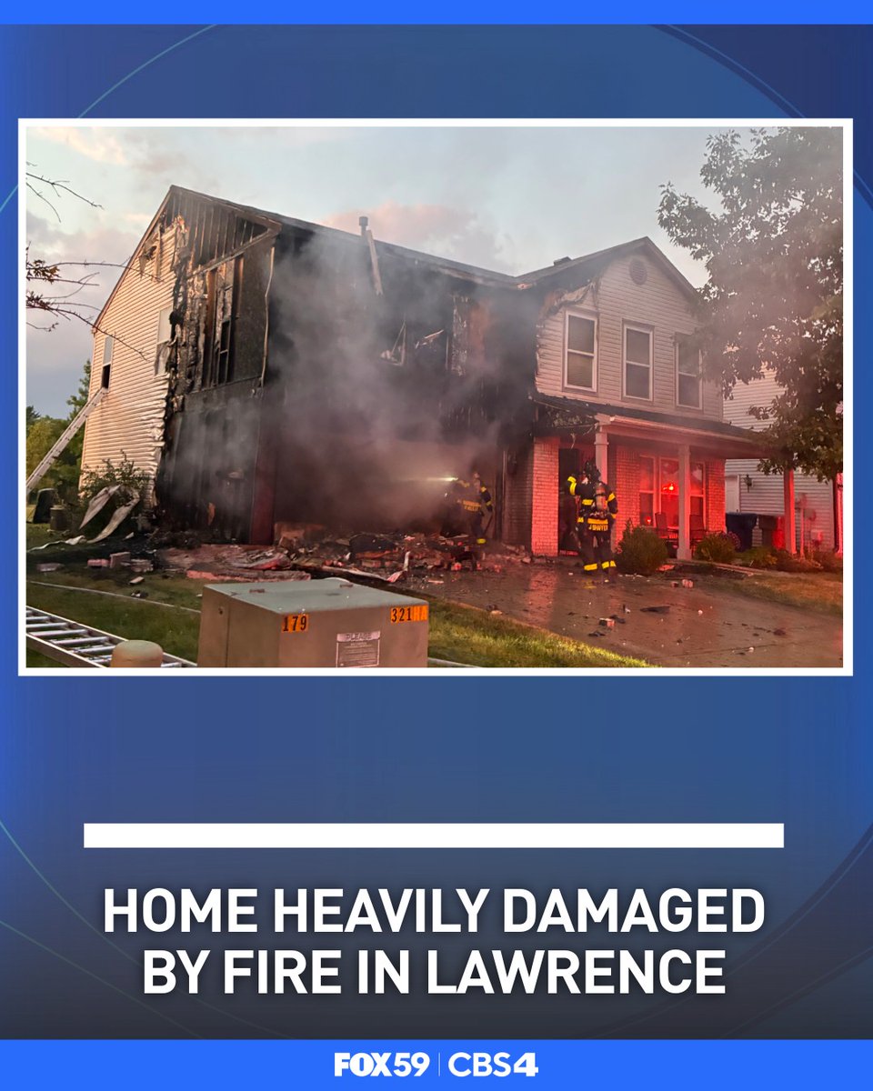 A home was heavily damaged by fire in Lawrence on Tuesday night. The home's occupants were not injured by the blaze