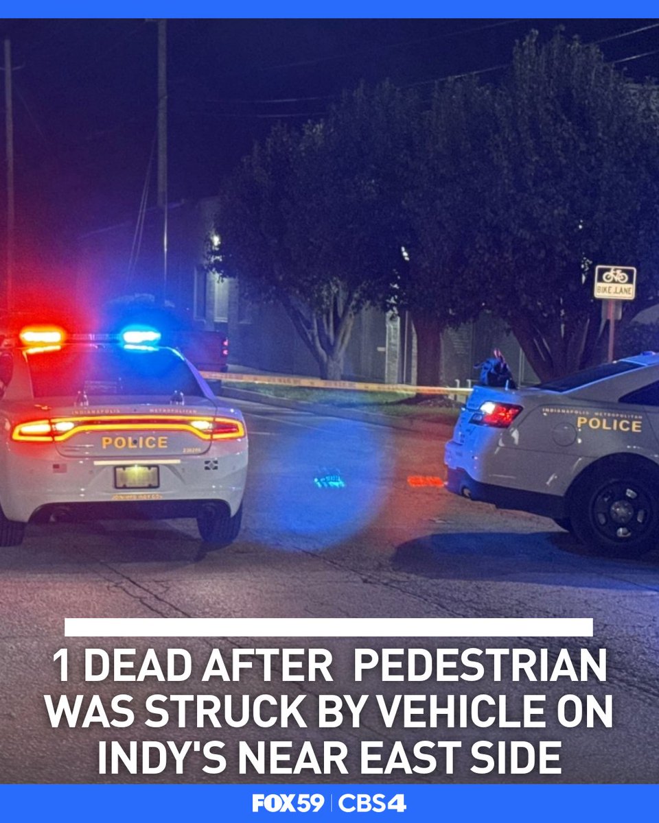 One person is dead after being struck by a vehicle on the near east side of Indianapolis on Thursday night