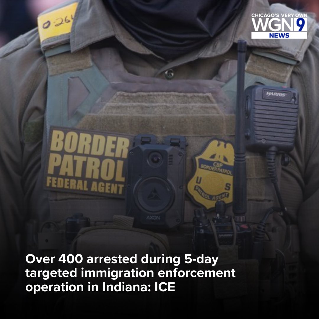 More than 400 people were taken into custody during an immigration enforcement operation in Indiana that began late last month